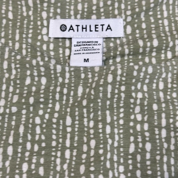 Athleta Santorini Thera Printed Dress Green White Size Medium - Picture 4 of 8